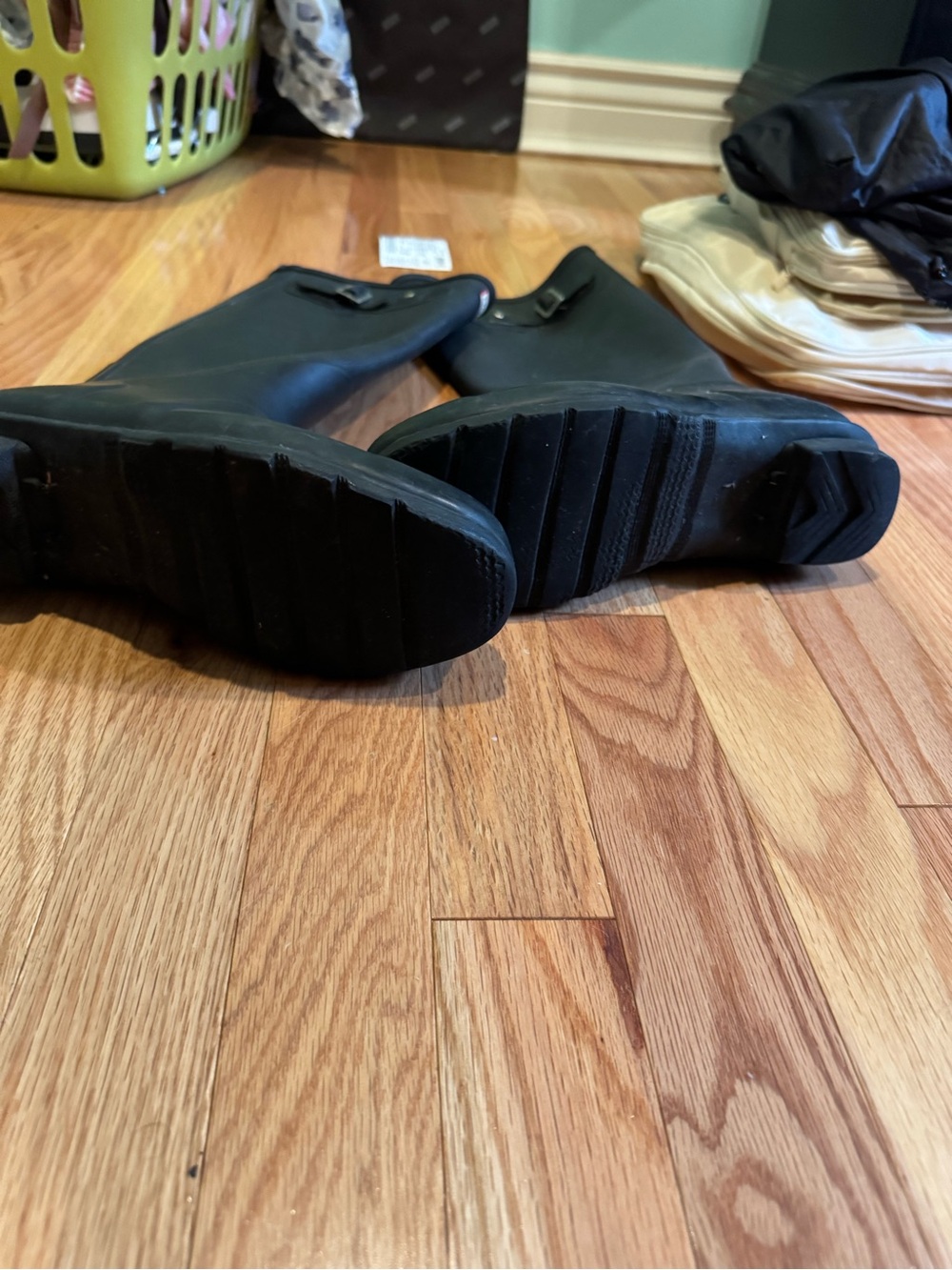 Hunter Black Rubber Rain Boots size 8